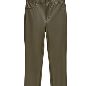 Zara Dark Green Faux Leather Trousers